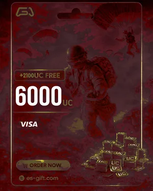 بطاقة شحن شدات ببجي 6000+ Free 2100 UC - $99.99