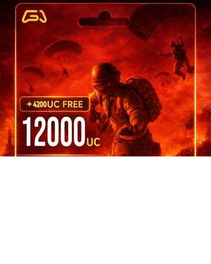 بطاقة شحن شدات ببجي 12000+ Free 4200 UC - $199.99