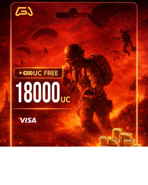 بطاقة شحن شدات ببجي 18000+ Free 6300 UC - $299.99