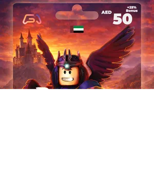 بطاقة روبلوكس 50 درهم (المتجر اﻹماراتي) بالاضافة ل25 فى المائة من عملات روبلوكس