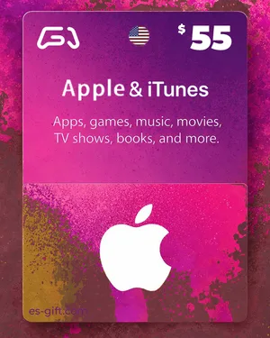 بطاقة آبل و ايتونز 55 دولار (المتجر الأمريكي)